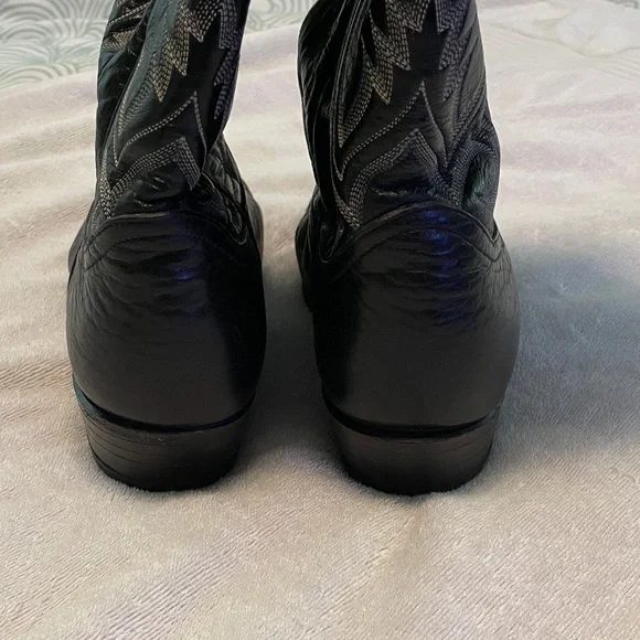 Tony Lama Black Cowboy Boots - Picture 7 of 7